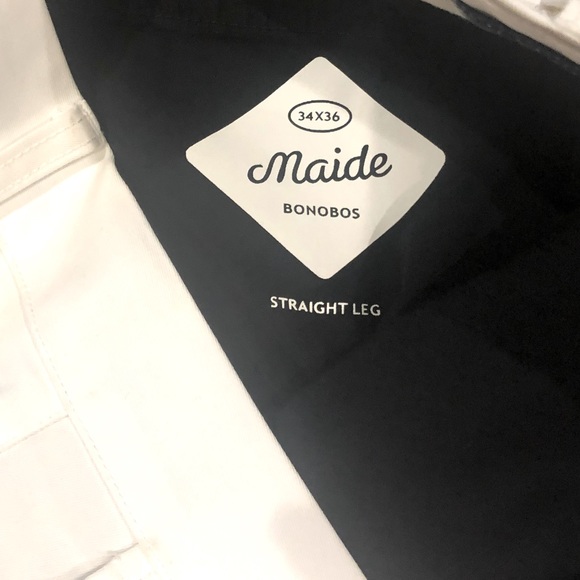 Maide x Bonobos straight leg golf white pants 34 x 36 - Picture 7 of 8